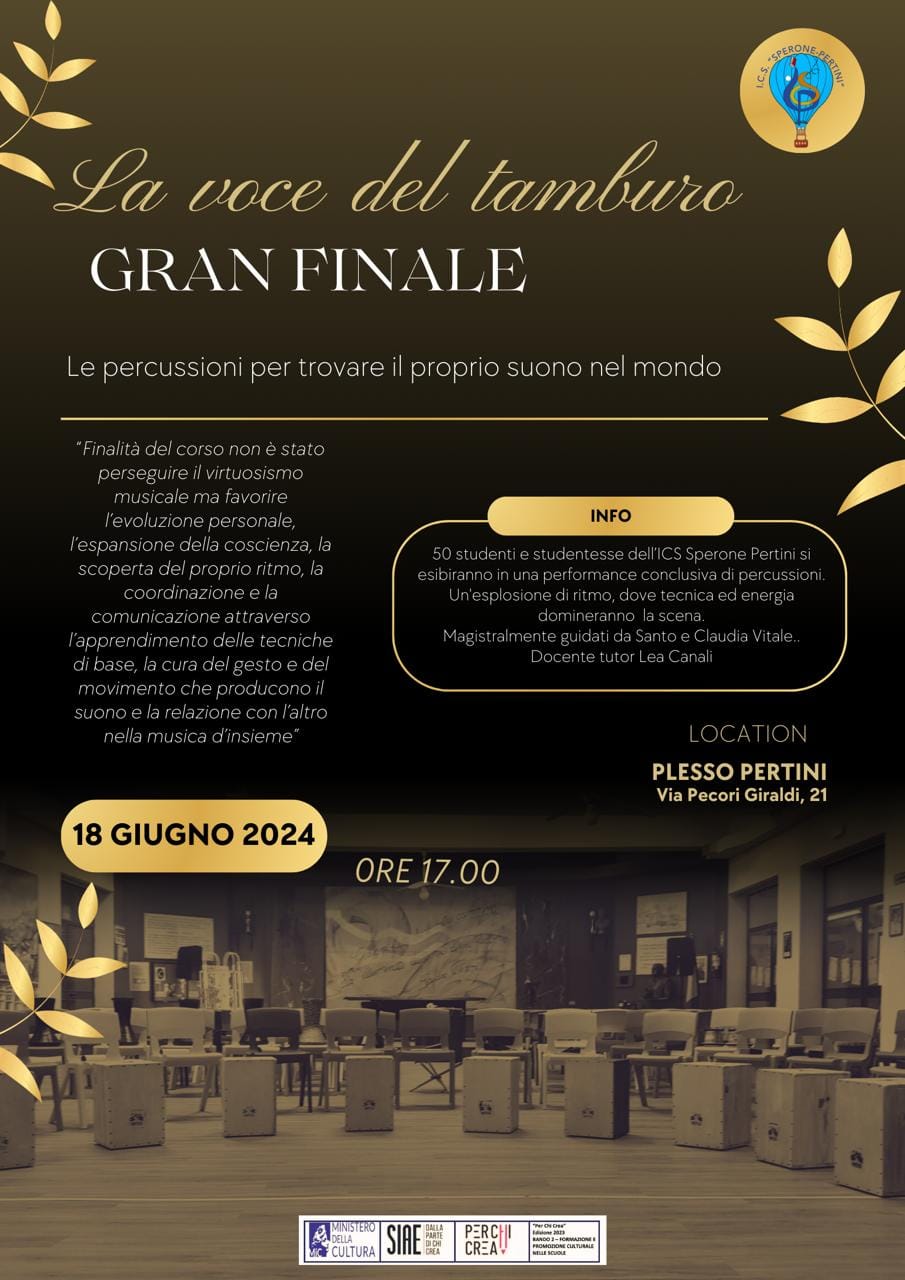 Invito al gran finale, progetto La voce del Tamburo